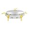 Onemore Oval Casserole Serving Glass Dish With Candle Stand/Rack - Buffet Food Warmer, 3 Liter, JY300SW