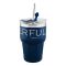 Stainless Steel Insulated Mini Travel Coffee Tumbler with Straw, 600ml, Dark Blue, (80073/CY-0702) 0001250