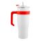 Stainless Steel Insulated Travel Coffee Tumbler with Handle & Straw Lid, White, (9209) 0001184