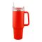 Stainless Steel Insulated Travel Coffee Tumbler with Handle & Straw Lid, Red, (1971-1) 0000985