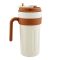 Stainless Steel Insulated Cup & Travel Coffee Mug with Temperature Display, 650ml, Brown & White (8007) 0000982