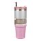 Diamond Paint Stainless Steel Vacuum Insulated Travel Mug with Lid & Straw, Coffee Tumbler, 900ml, Pink, 102229