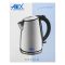 Anex Deluxe Electric Kettle, 1850-2200W, 1.7 Liter Capacity, Black & Silver, AG-4046