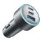 Anker 535 Triple Port Car Charger (67W, USB-C & 1 USB-A), Gray, A2731HA1