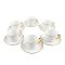 Table Top Tea Cup & Saucer Set, 12-Piece, Thick Gold Design