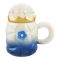 Floral Ceramic Coffee & Tea Mug with Lid, Blue, MG-2