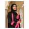 Affinity Alluring Fusion Abaya With Pink Borders