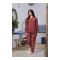 Basix Women's Paisley Print Loungewear Dress, 2-Piece Set, Maroon, LW-637