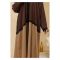 Affinity Bicolor Front Open Abaya + Hijab Set, Brown & Beige