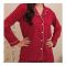 Basix Women's Mini Polka Dots Print Loungewear Dress, 2-Piece Set, Maroon & White, LW-608