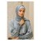 Affinity Smocked Sleeve Front Open Abaya, Silver