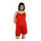 Basix Women's Nighty Camisole Shorts Set With Net Laces, Love You Red, CS-110