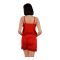 Basix Women's Nighty Camisole Shorts Set With Net Laces, Love You Red, CS-110