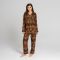 Basix Ladies Loungewear Black Gold Cheetah Set, 2-Piece, 514-B