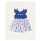 IXAMPLE Girls Embroidered Tencel Cotton Dress, Blue, IXGDS 94061