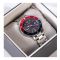 Timex Men's Blue & Red Round Dial With Silver Chain Chronograph Watch, TW2U29000