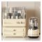 Matrix Exquisite Cosmetic Organizer With Dual Shelves And Brushes Holder, Large Capacity Makeup Case, Clear Makeup Organizer for Vanity