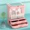 Matrix Grand Closet-Like Organizer With Led Mirror & Drawers, Large Capacity Makeup Case, Clear Makeup Organizer for Vanity