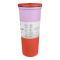 UBS Hydra Gear Metal Glass Stainless Steel Tumbler With Straw, Insulated Travel Mug, Peach & Orange, 709ml Capacity, KF49081