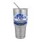 AJF Stainless Steel Carnival Tumbler With Straw, 900ml Capacity