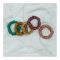 Sandeela Tinies Silk/Chiffon Round Scrunchies, Em Green/Mustard/Beige/Lilac/Tea Pink, 5-Pack, M01-02-5010