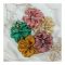 Sandeela Silk/Chiffon Classic Scrunchies, Tea Pink/Emerald Green/Lilac/Beige/Mustard, 5-Pack, M03-02-5006