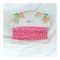 Sandeela Basic Cotton/Linen Headband, Pink & White Polka Dots, M12-01-1023