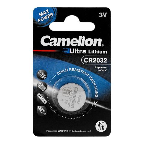 Camelion Lithium Battery, 3V, CR-2032-BP5
