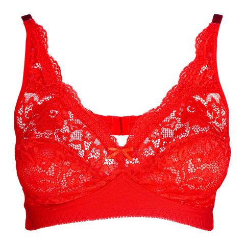 IFG Blossom Lace Bra, Red, 002