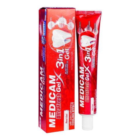 Medicam toothpaste ultra fresh 3 in 1 red gel 75g