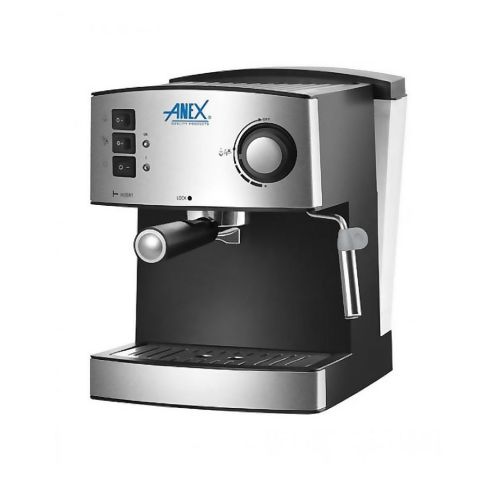 Anex Deluxe Espresso Coffee Maker, 850W, 1600ml Water Tank, Black & Silver, AG-825