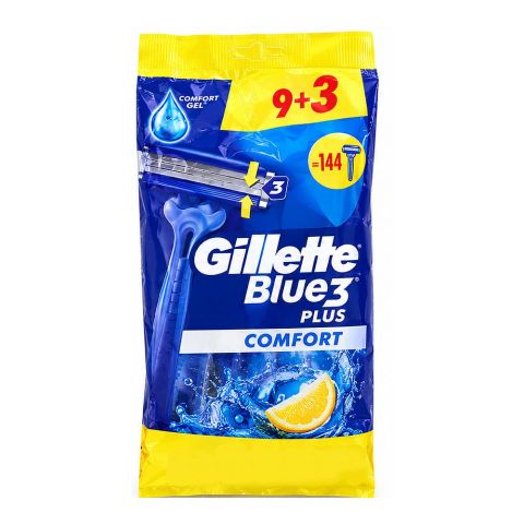 Gillette Blue 3 Comfort Disposable Razor, 9 + 3-Pack