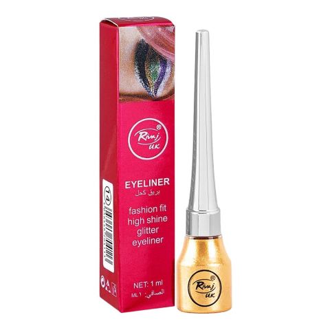 Rivaj UK Fashion Fit Glitter Eyeliner, 1ml, No. 01