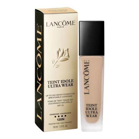 Lancome Paris Teint Idole 24H Ultra Wear Breathable Coverage Foundation, SPF35, Transfer-Free, 135N, For Oily & Sensitive Skin, 30ml