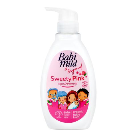 Babi Mild & Beyond Sweety Pink Organic Baby Bath, Hypoallergenic, 380ml