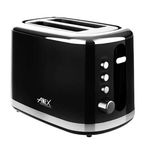 Anex Deluxe 2 Slice Toaster, 860-1050W, 220-240V, Black, AG-3008