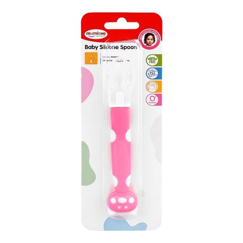 Mum Love Baby Silicone Spoon, BPA Free, 0+ Months, Pink, D6318-1