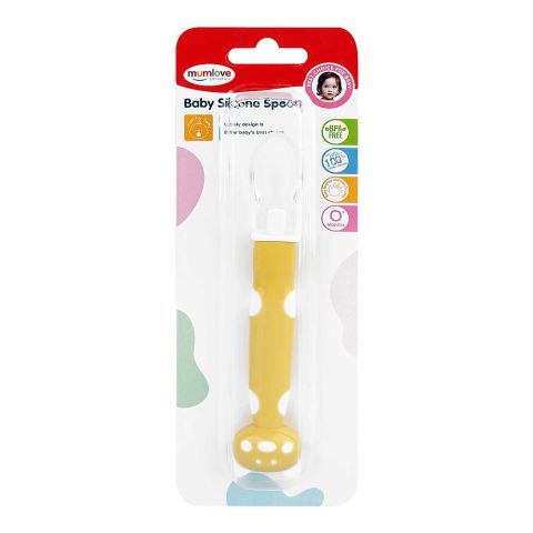 Mum Love Baby Silicone Spoon, BPA Free, 0+ Months, Yellow, D6318-1