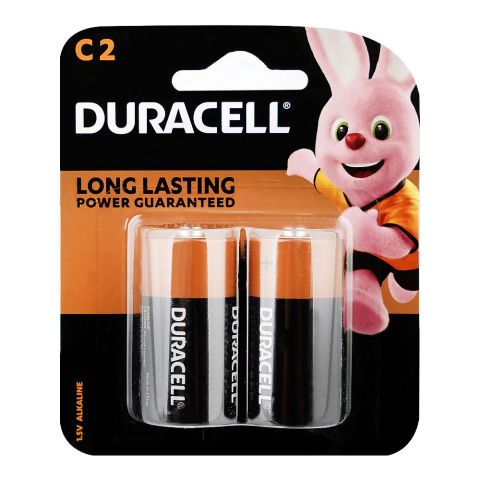 Duracell Alkaline Battery, 1.5V, C2, 2-Pack