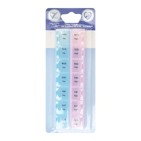 Right Dose 7 Days Pill Organizer Box, RD-60300, 14-Compartment