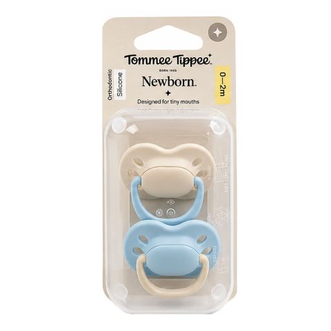 Tommee Tippee Newborn Othodontic Silicone Soother, BPA Free, For 0 To 2 Months, 433659, 2-Pack