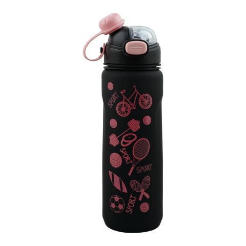 AJF Kids Sports Printed Water Bottle, 900ml, 15-14, Black