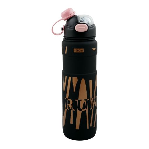AJF Kids Plain Water Bottle, 1000ml, 15-15, Black