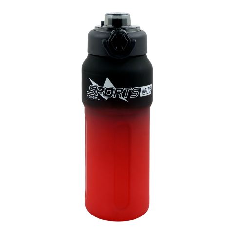 AJF Sports Water Bottle, 1000ml, 15-16, Black-Red