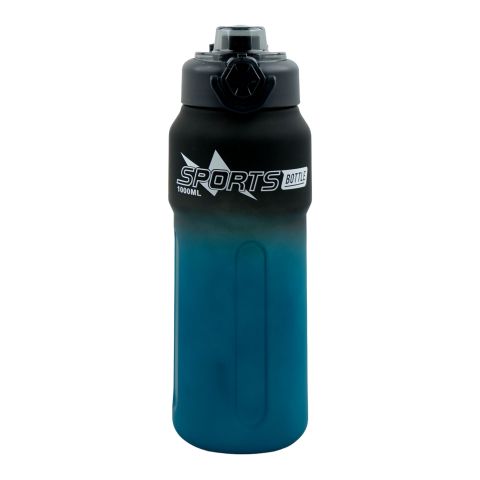 AJF Sports Water Bottle, 1000ml, 15-16, Black-Blue