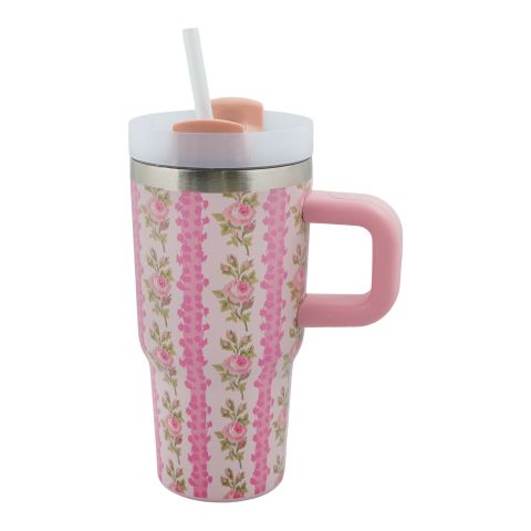 AJF Flowstate Stainless Steel Flower Printed Tumbler, 590ml, 14-21, Pink