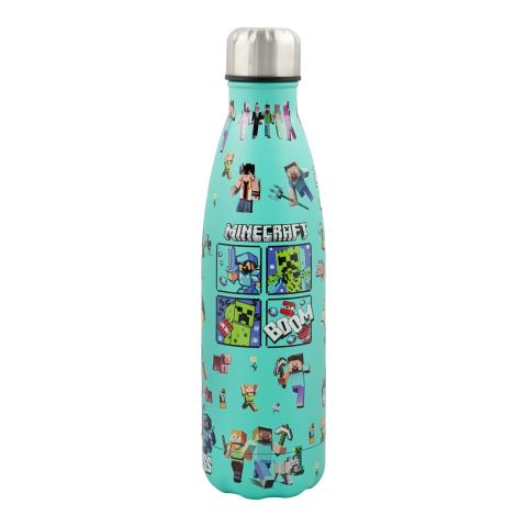 AJF Minecraft Stainless Steel Water Bottle, 500ml, GW-01, Green