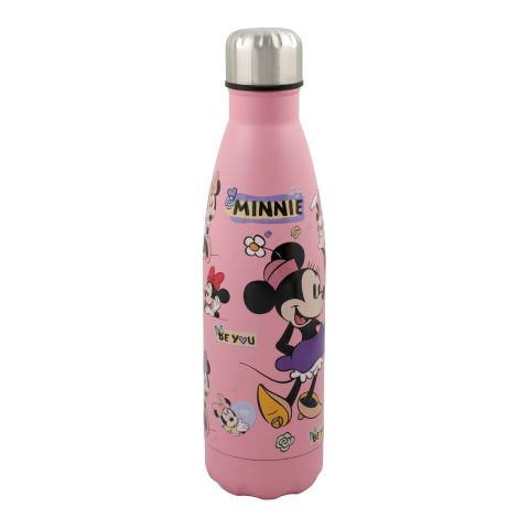 AJF Micky Mouse Stainless Steel Water Bottle, 500ml, GW-05, Pink