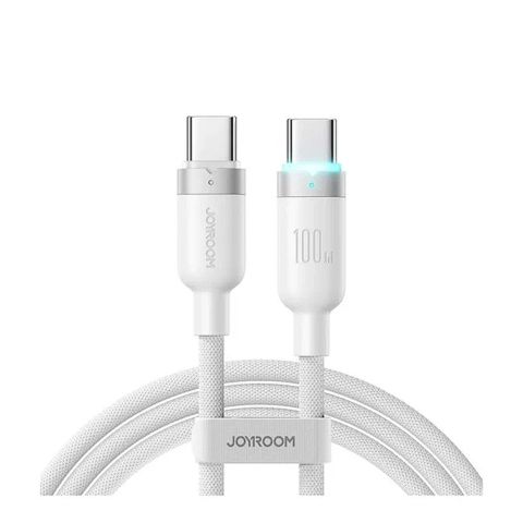 Joyroom Starway Series Auto Power-Off Fast Charging Cable, 100W, USB-C To USB-C, 1.2 Meter, White, S-A63