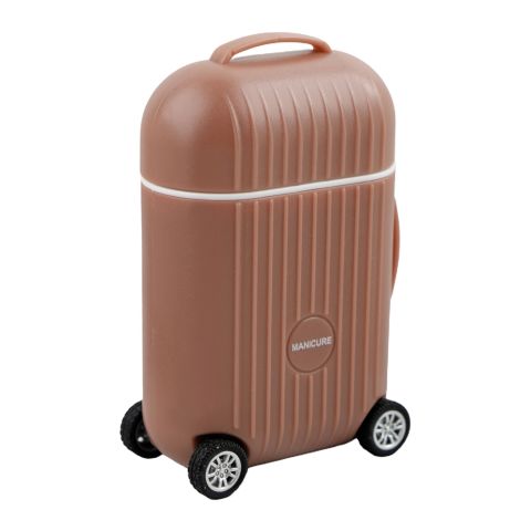 AJF Travel Manicure Kit, Suit Case Shaped Travel Kit, Brown, 9-Pack